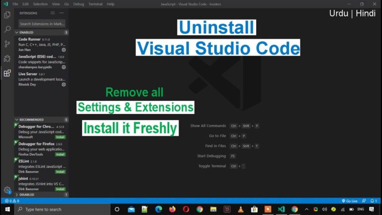 uninstall visual studio code completely