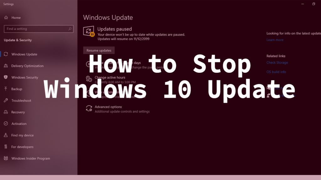 How to Stop Windows 10 Updates