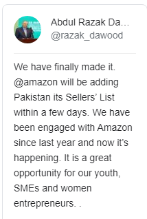 Amazon Pakistan- Abdul Razak Dowood