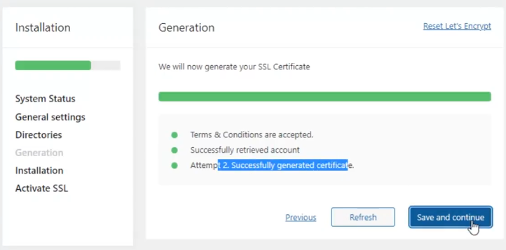 certificate generation