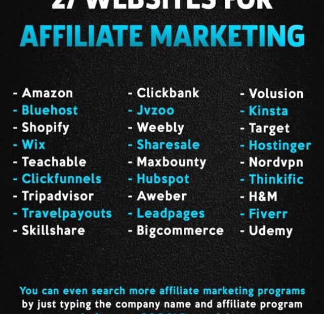 Best websites for Affiliate Marketing