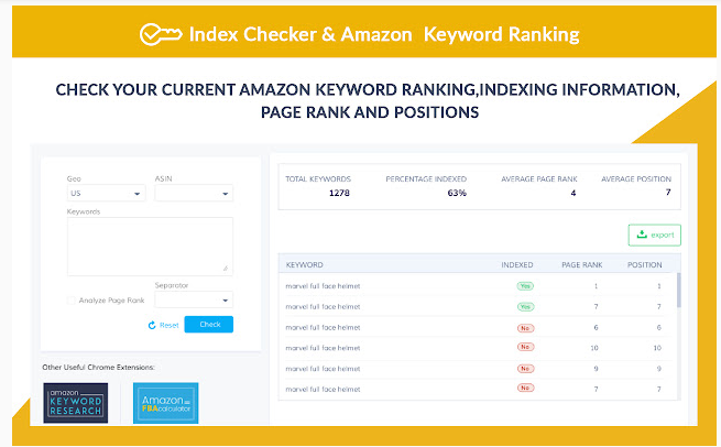 Amazon Keyword Index And Rank Checker