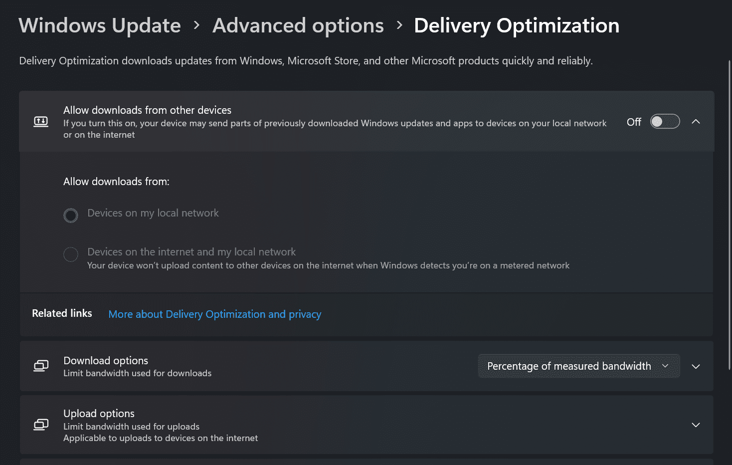 windows delivery optimization disable or stop